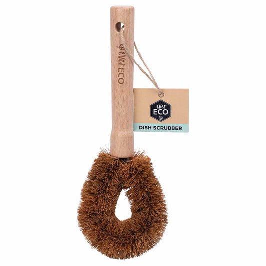 Ever Eco Coconut Dish Scrubber Beech Wood Handle - 1 Pack - L'Organic