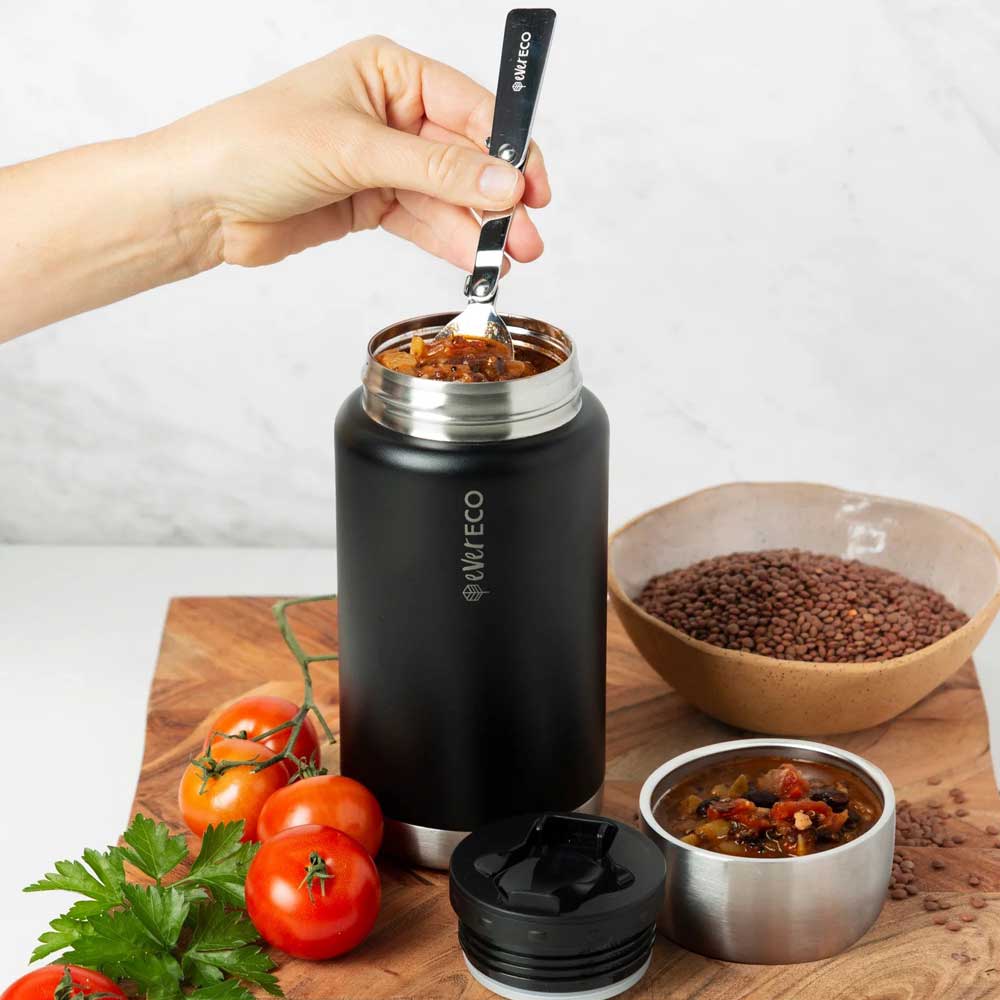 Ever Eco Insulated Stainless Steel Food Jar Onyx - 800ml - L'Organic