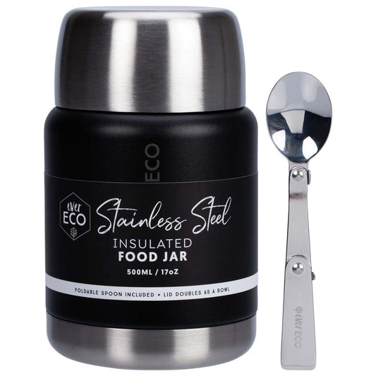 Ever Eco Insulated Stainless Steel Food Jar Onyx - 500ml - L'Organic