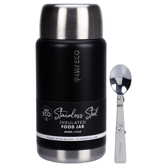 Ever Eco Insulated Stainless Steel Food Jar Onyx - 800ml - L'Organic