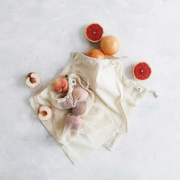 Ever Eco Reusable Produce Bags Organic Cotton Mixed Set - 4 Pack - L'Organic