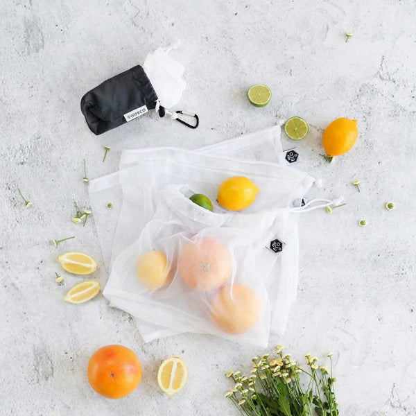 Ever Eco Reusable Produce Bags Recycled Polyester Mesh - 4 Pack - L'Organic