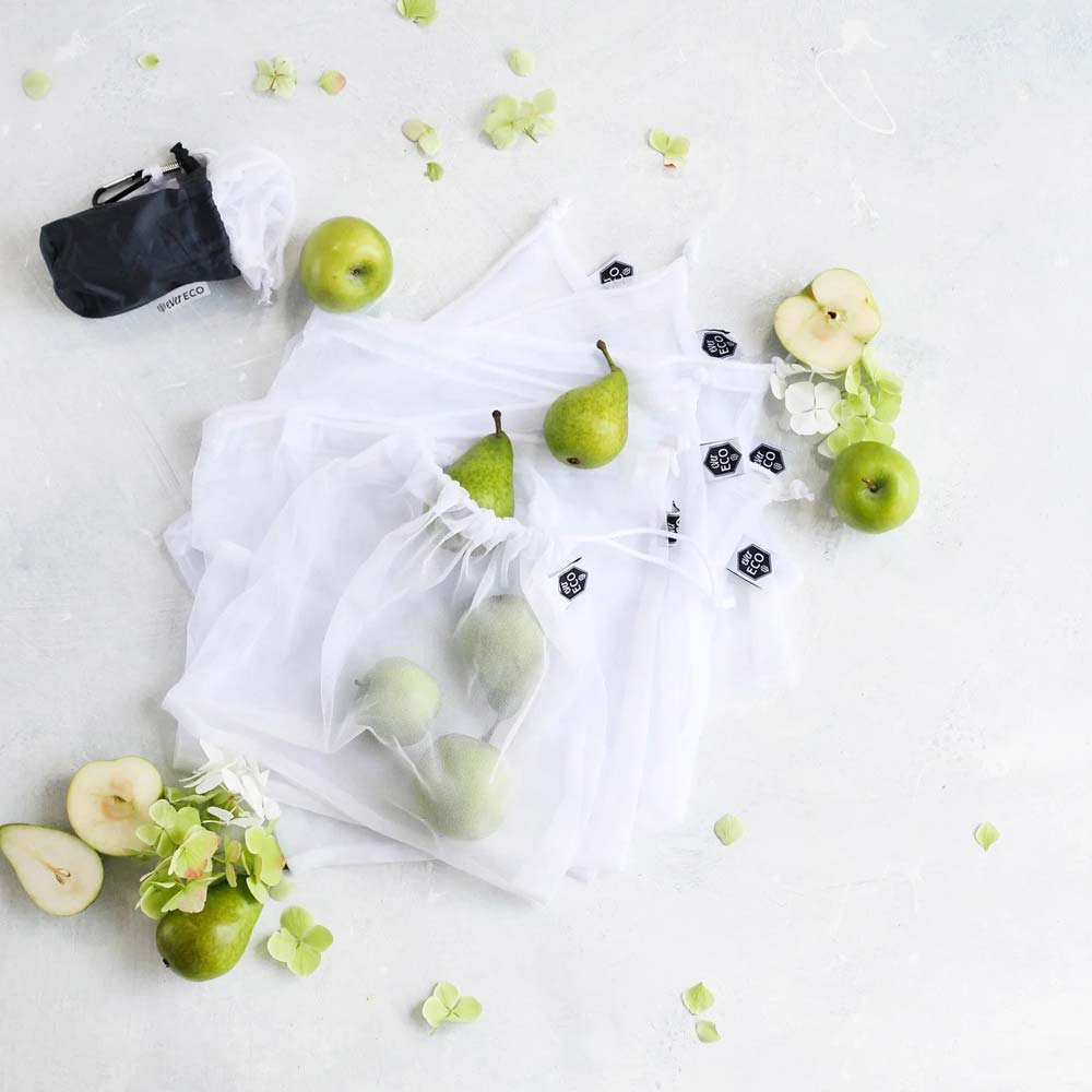 Ever Eco Reusable Produce Bags Recycled Polyester Mesh - 8 Pack - L'Organic