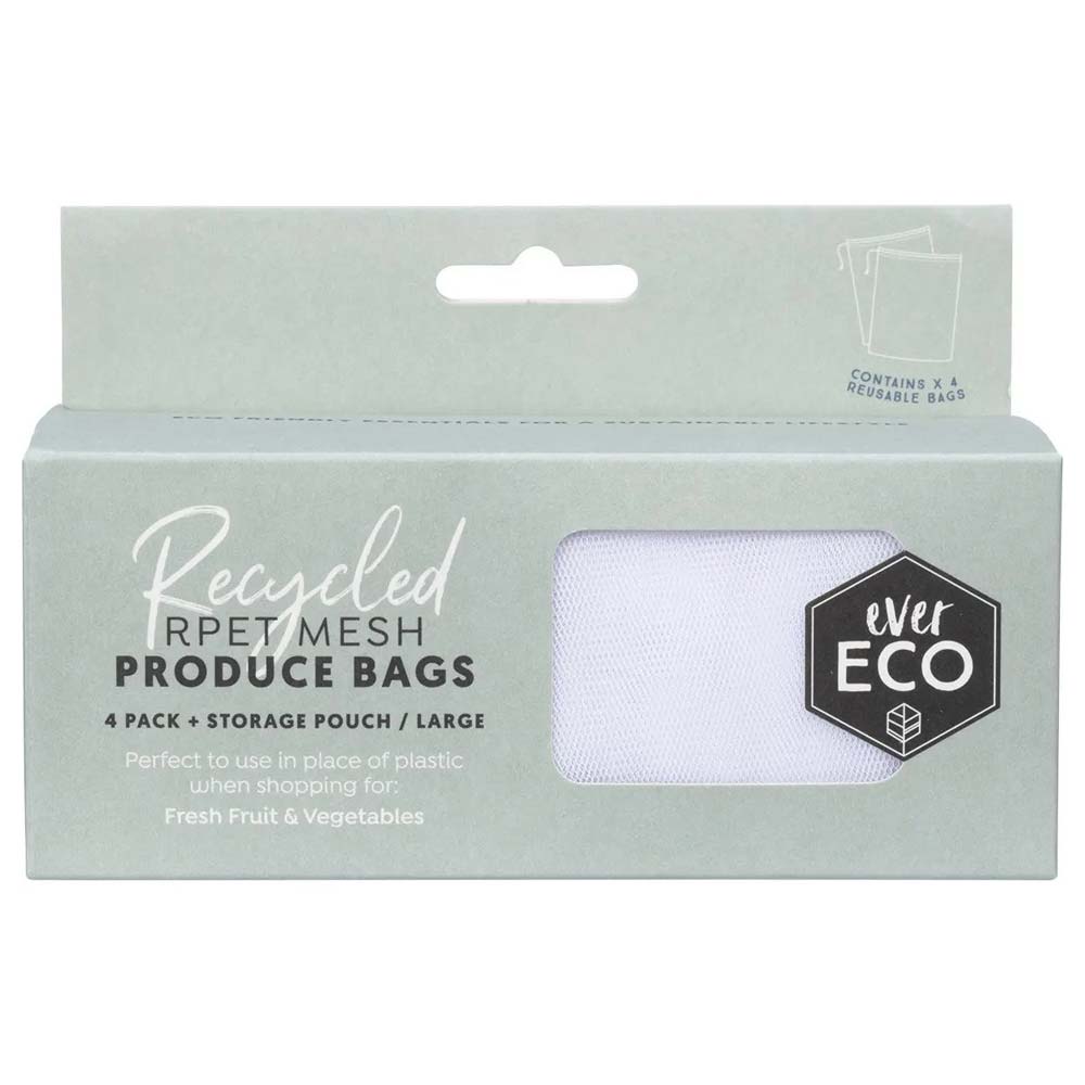 Ever Eco Reusable Produce Bags Recycled Polyester Mesh - 4 Pack - L'Organic