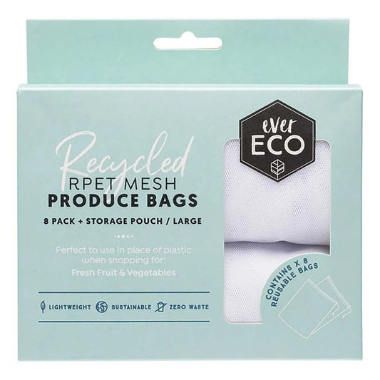 Ever Eco Reusable Produce Bags Recycled Polyester Mesh - 8 Pack - L'Organic