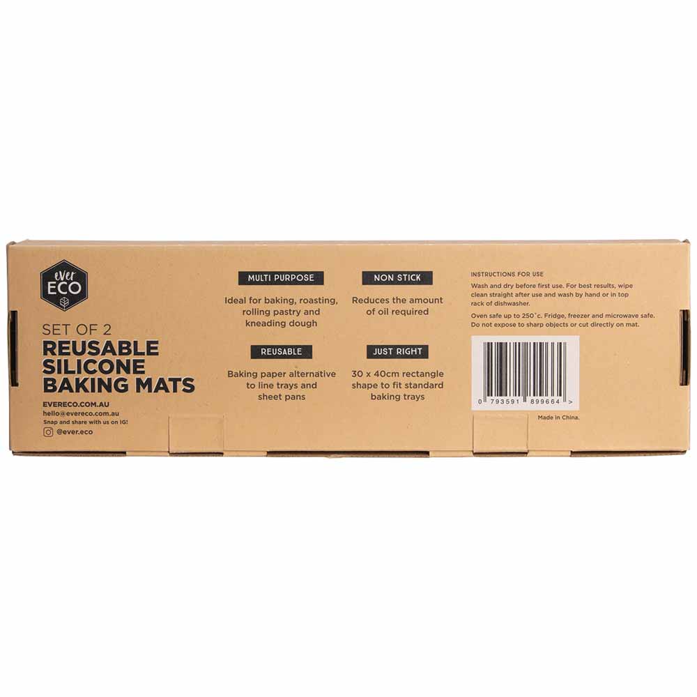 Ever Eco Reusable Silicone Baking Mats - 2 Pack - L'Organic