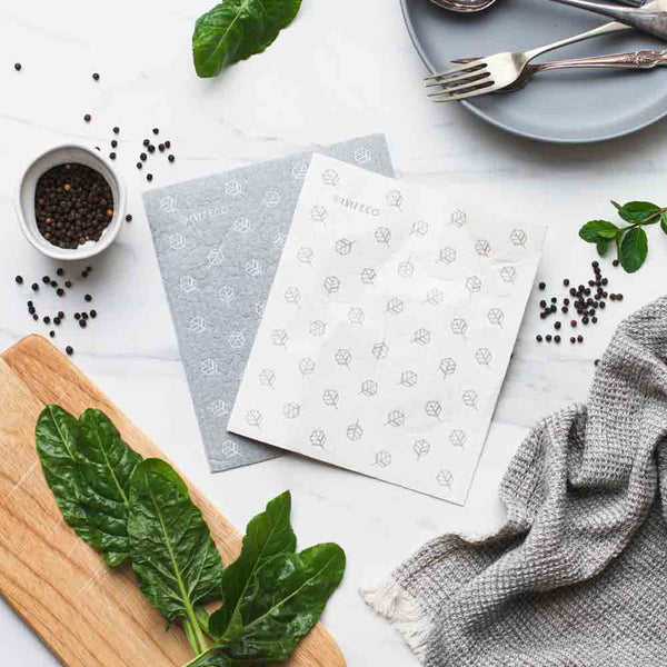 Ever Eco Sponge Cloths Scandi Leaves Collection - 2 Pack - L'Organic