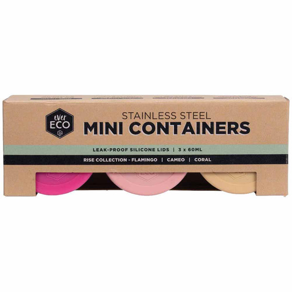 Ever Eco Stainless Steel Mini Containers Leak Proof - Rise - 3 Pack - L'Organic