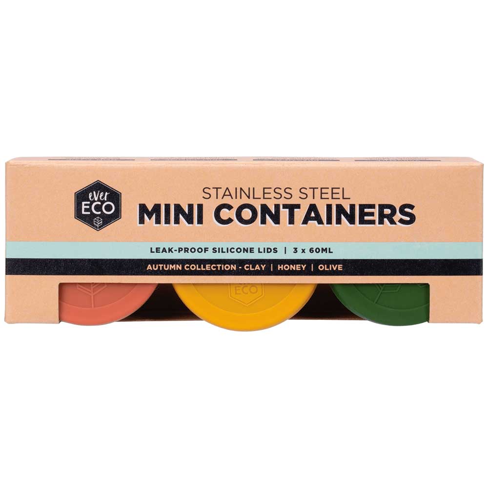 Ever Eco Stainless Steel Mini Containers Leak Resistant - Autumn - 3 Pack - L'Organic