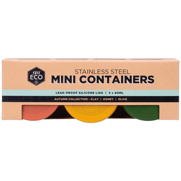 Ever Eco Stainless Steel Mini Containers Leak Resistant - Autumn - 3 Pack - L'Organic