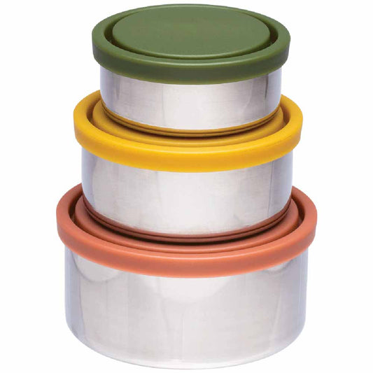 Ever Eco Stainless Steel Round Nesting Containers Autumn Collection - 3 Pack - L'Organic