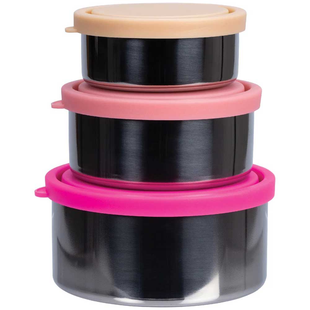 Ever Eco Stainless Steel Round Nesting Containers Rise Collection - 3 Pack - L'Organic