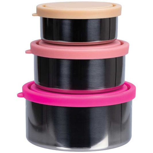 Ever Eco Stainless Steel Round Nesting Containers Rise Collection - 3 Pack - L'Organic