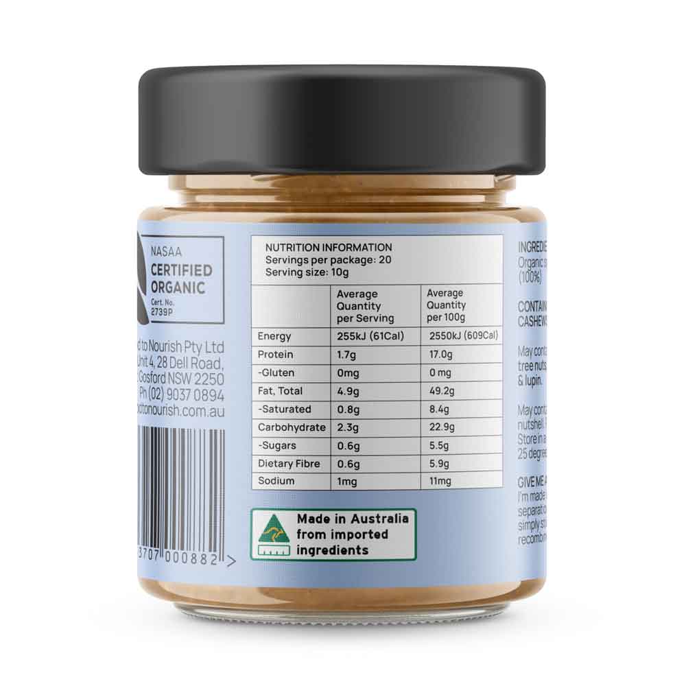 Food to Nourish Sprouted Cashew Spread - 200g - L'Organic
