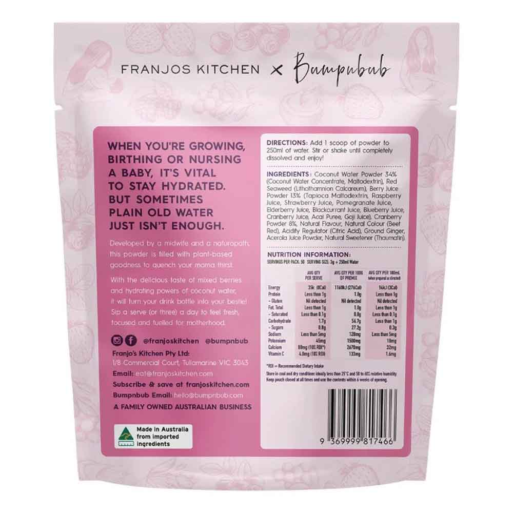 Franjo's Kitchen Motherhood Hydration Powder Mixed Berry & Coconut Water - 150g - L'Organic