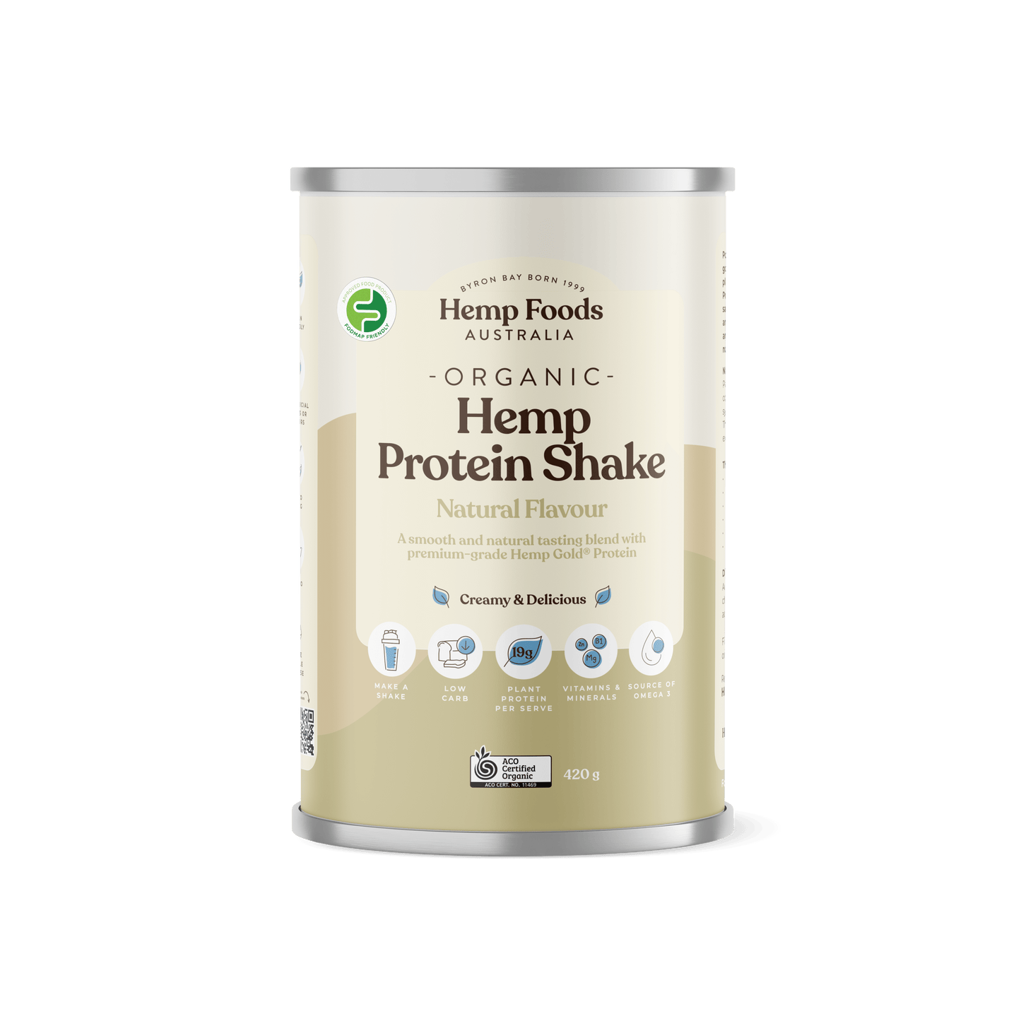 Hemp Foods Australia Organic Hemp Protein Shake Natural - 420g - L'Organic