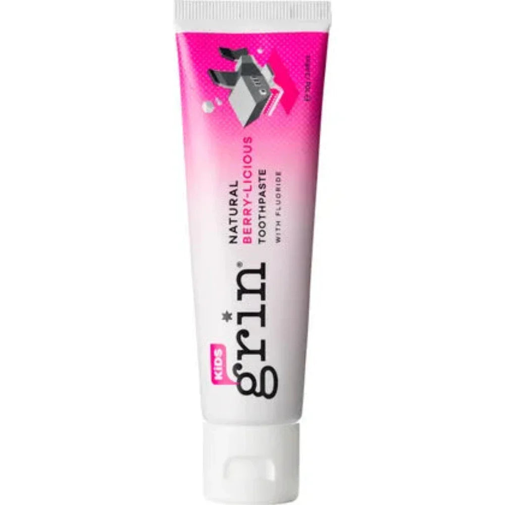 GRIN Natural Kids Toothpaste Berry-Licious with Fluoride - 70g - L'Organic