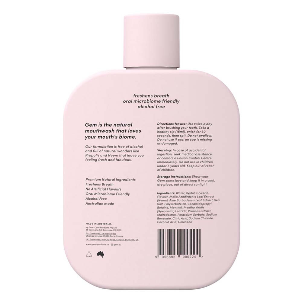 Gem Premium Natural Mouthwash Coconut Mint with Propolis & Neem - 500ml - L'Organic