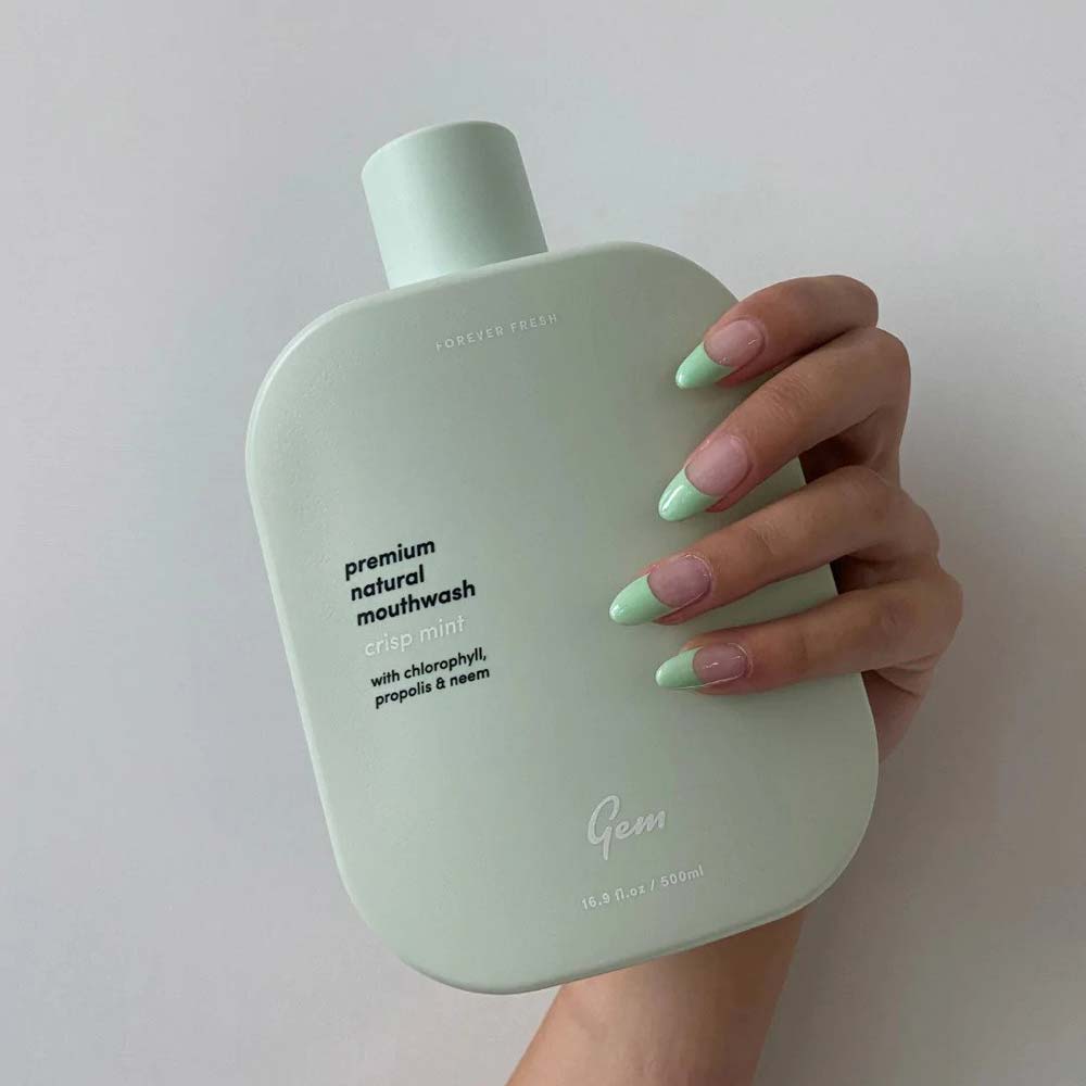 Gem Premium Natural Mouthwash Crisp Mint with Chlorophyll, Propolis & Neem - 500ml - L'Organic