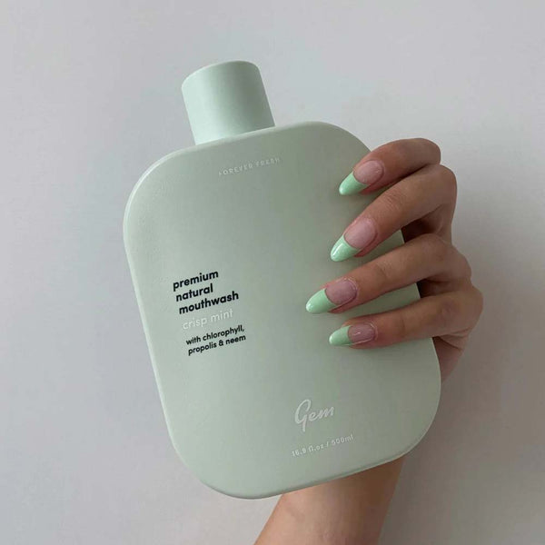 Gem Premium Natural Mouthwash Crisp Mint with Chlorophyll, Propolis & Neem - 500ml - L'Organic