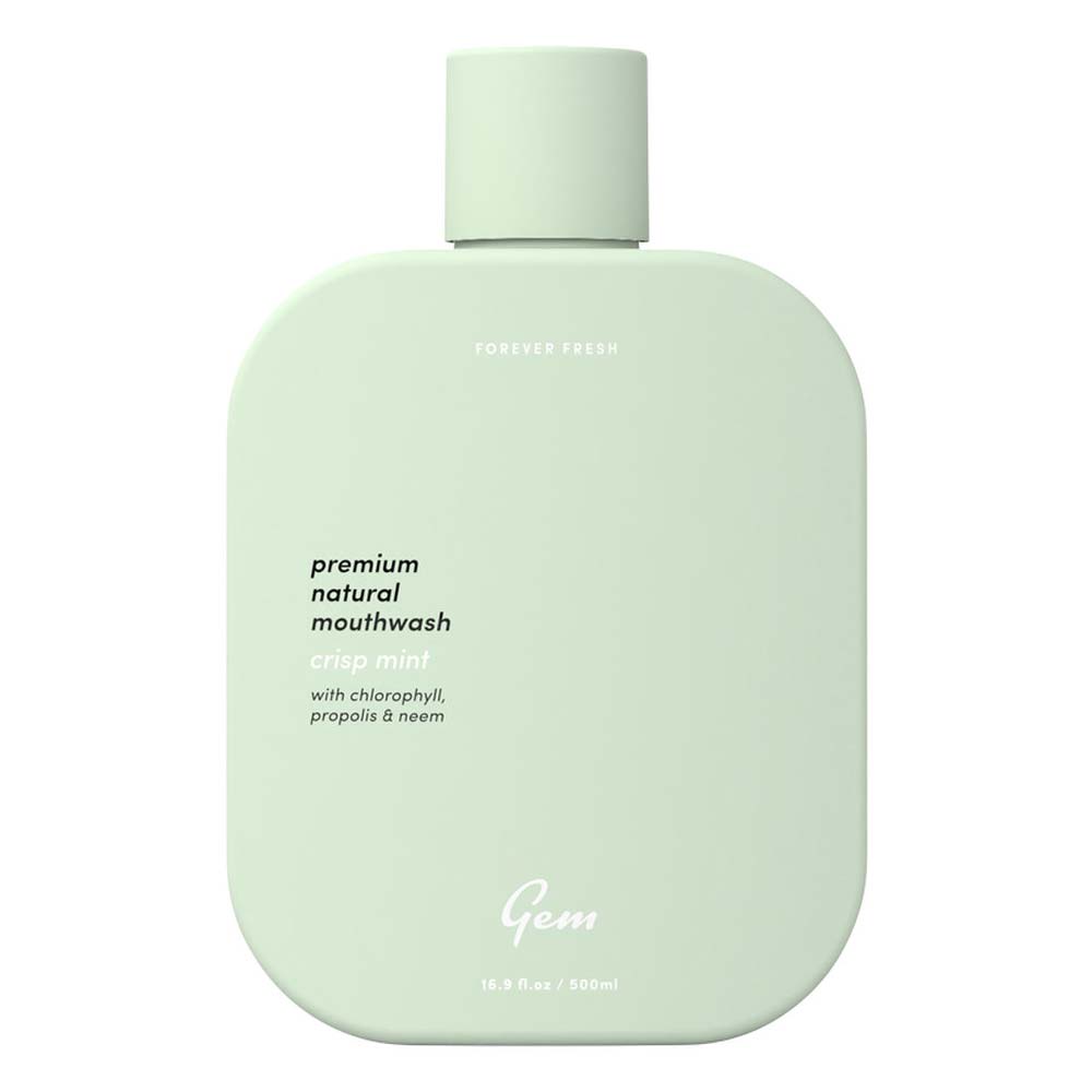 Gem Premium Natural Mouthwash Crisp Mint with Chlorophyll, Propolis & Neem - 500ml - L'Organic