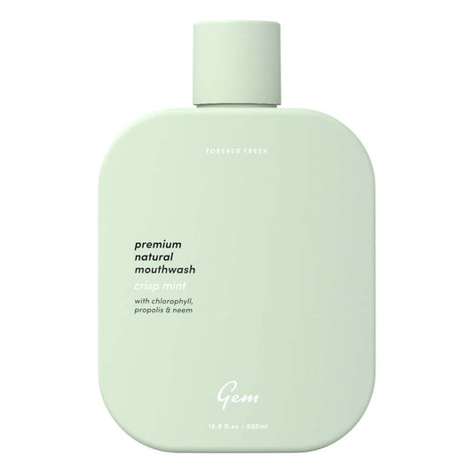 Gem Premium Natural Mouthwash Crisp Mint with Chlorophyll, Propolis & Neem - 500ml - L'Organic