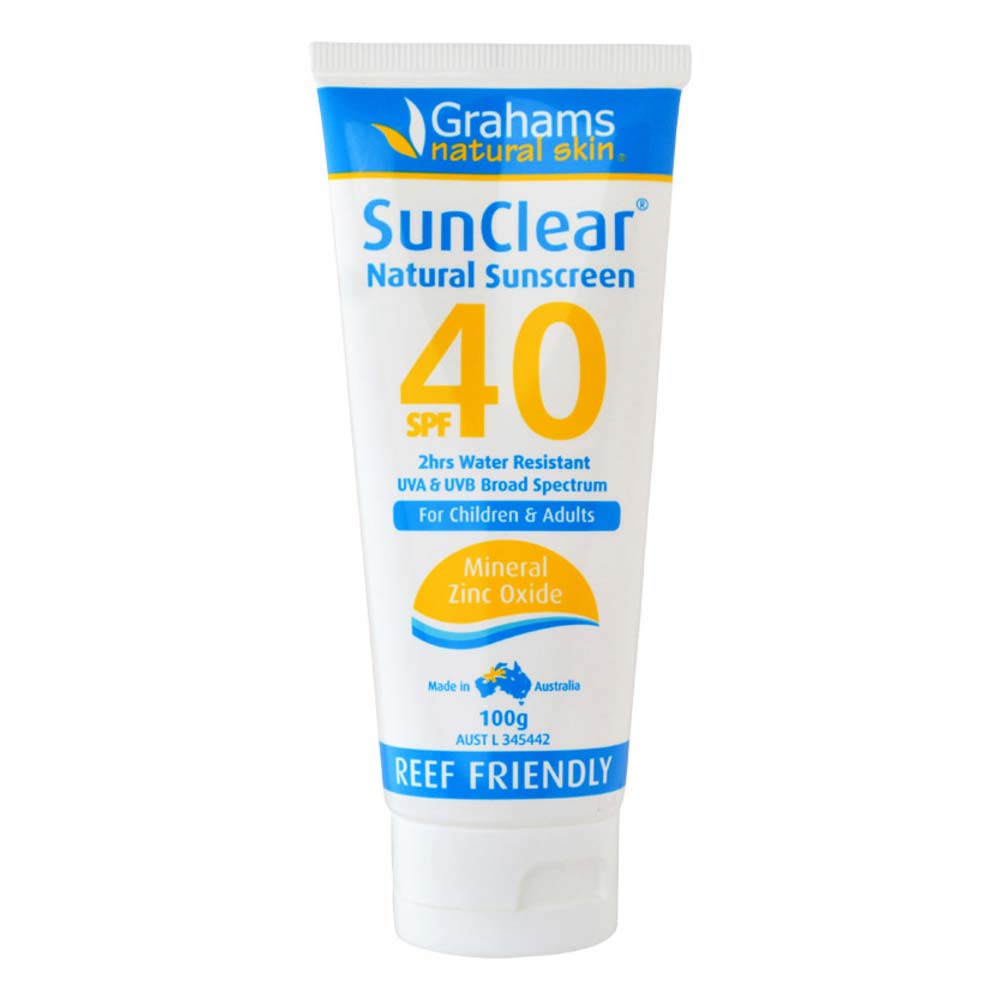 Grahams Natural SunClear Natural Sunscreen SPF 40 (for Children & Adults) - 100g - L'Organic