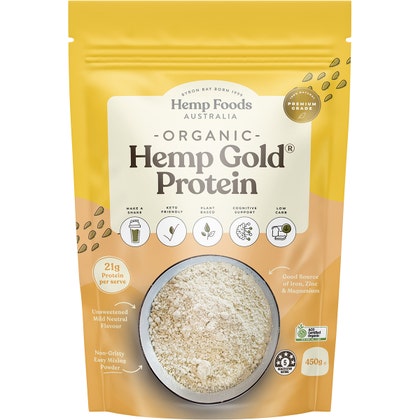 HEMP FOODS AUSTRALIA Organic Hemp Gold Protein Contains Omega 3, 6 & 9 450g - L'Organic