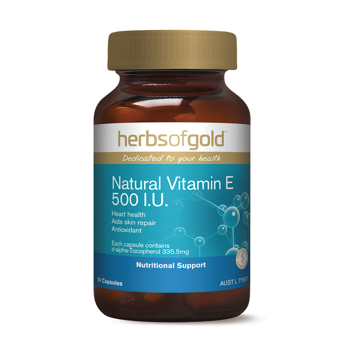 Herbs Of Gold Natural Vitamin E 500I.U 100 Capsules - L'Organic