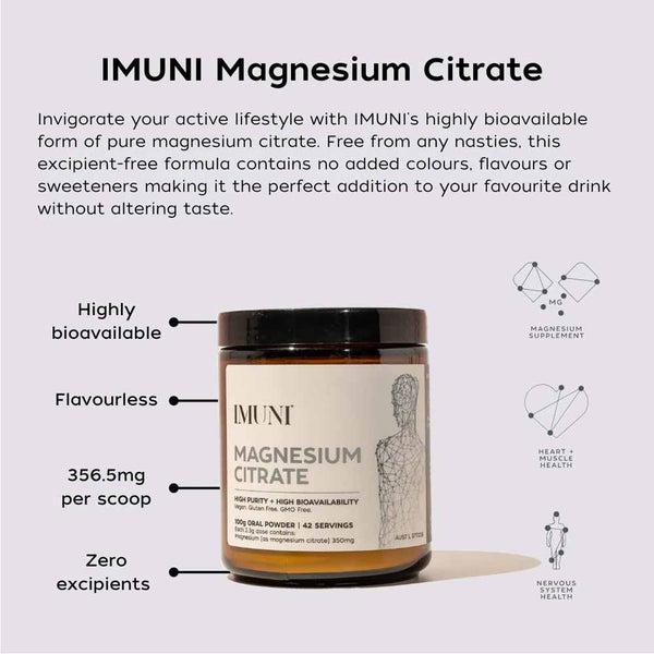 IMUNI Magnesium Citrate Oral Powder - 100g - L'Organic
