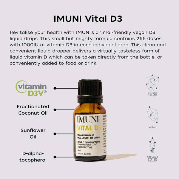 IMUNI Vital D3 (Vegan Vitamin D3) Oral Liquid - 8ml - L'Organic