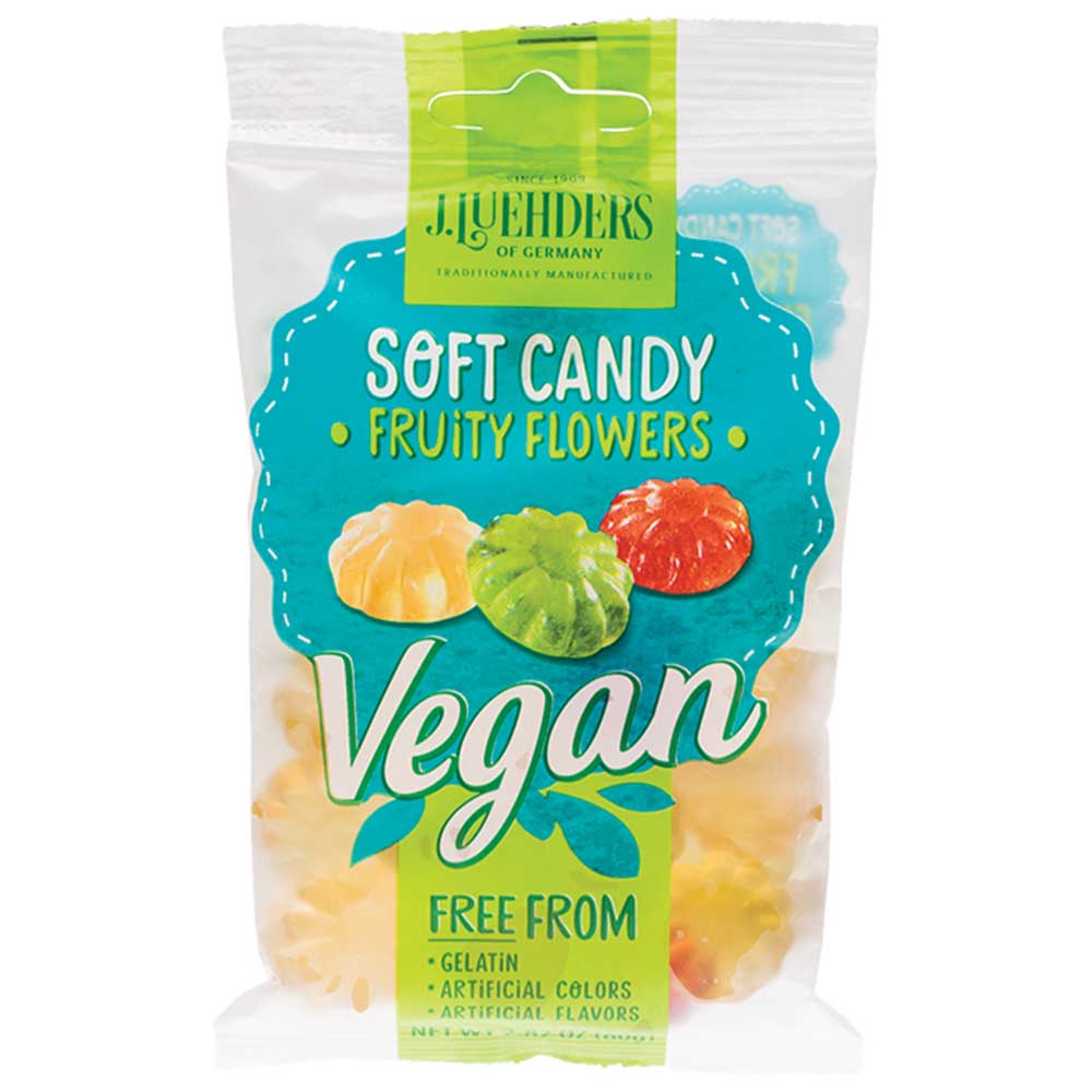 J Luehders Soft Vegan Lollies Fruity Flowers - 80g - L'Organic