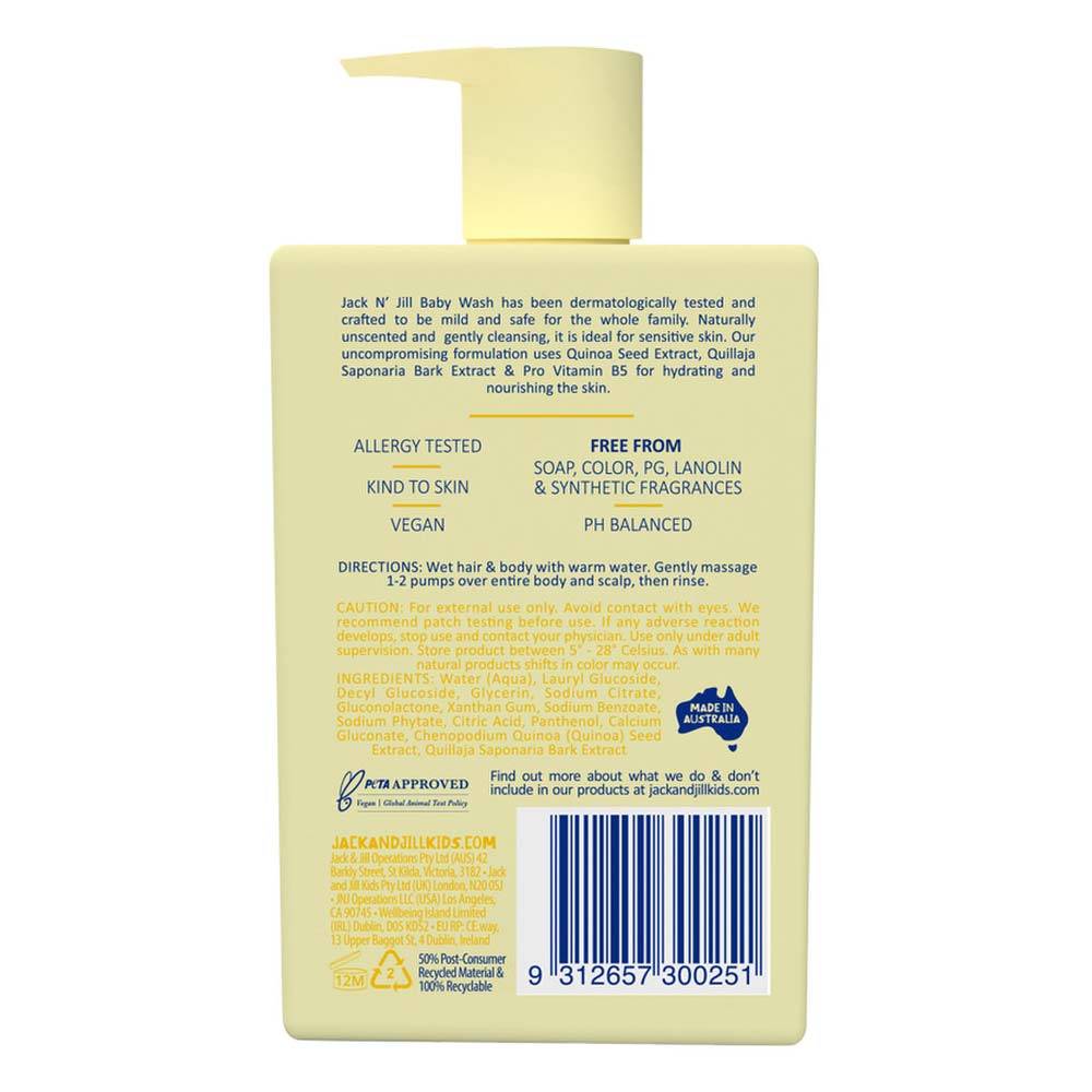 Jack N' Jill Natural Bathtime Baby Wash - 300ml - L'Organic