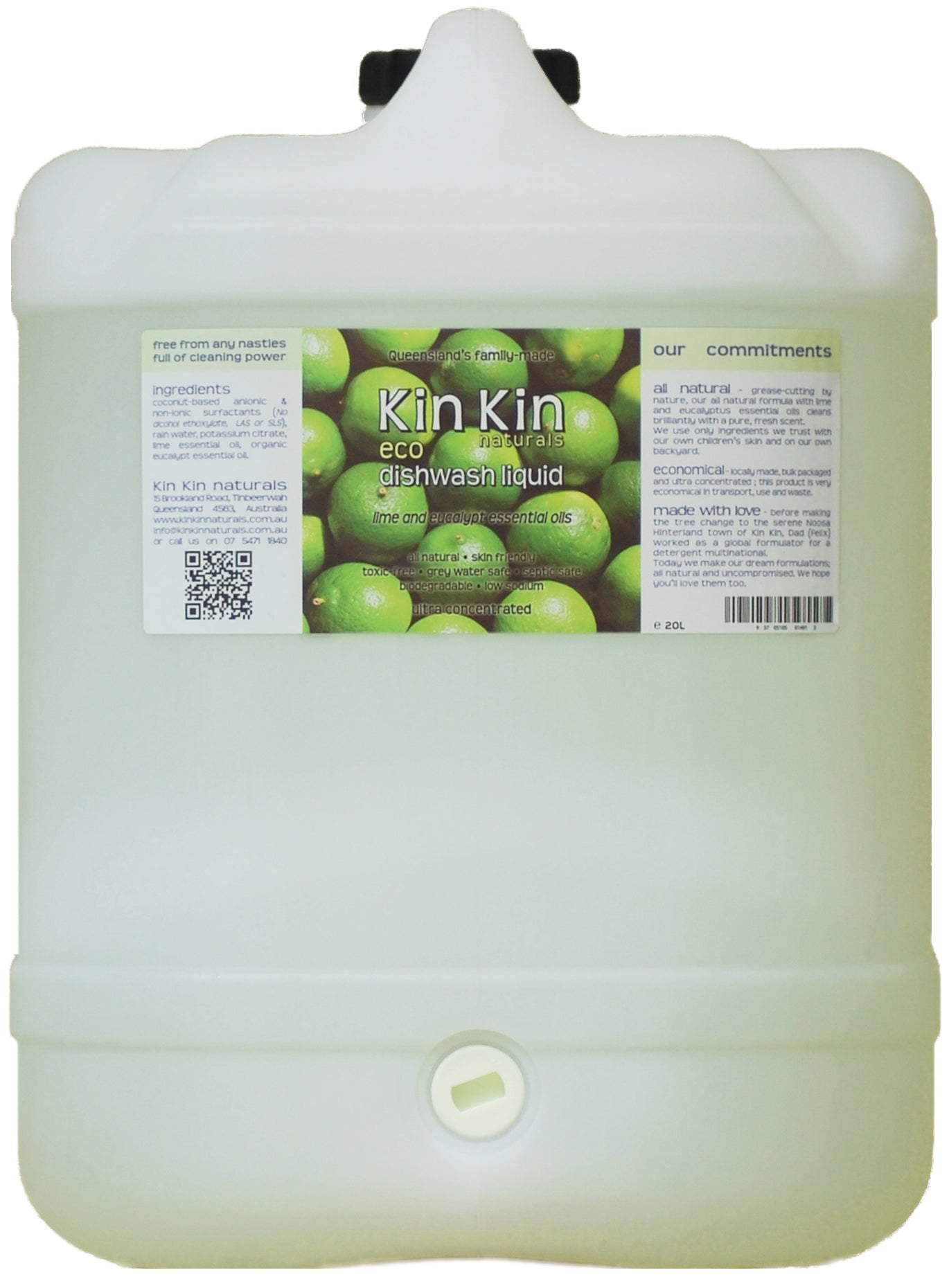 Kin Kin Bulk Dishwash Liquid Lime & Eucalypt 20L - L'Organic