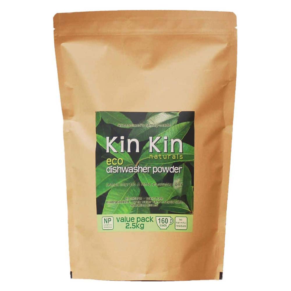 KIN KIN NATURALS Organic Dishwasher Powder Lemon Myrtle & Lime - 2.5kg - L'Organic
