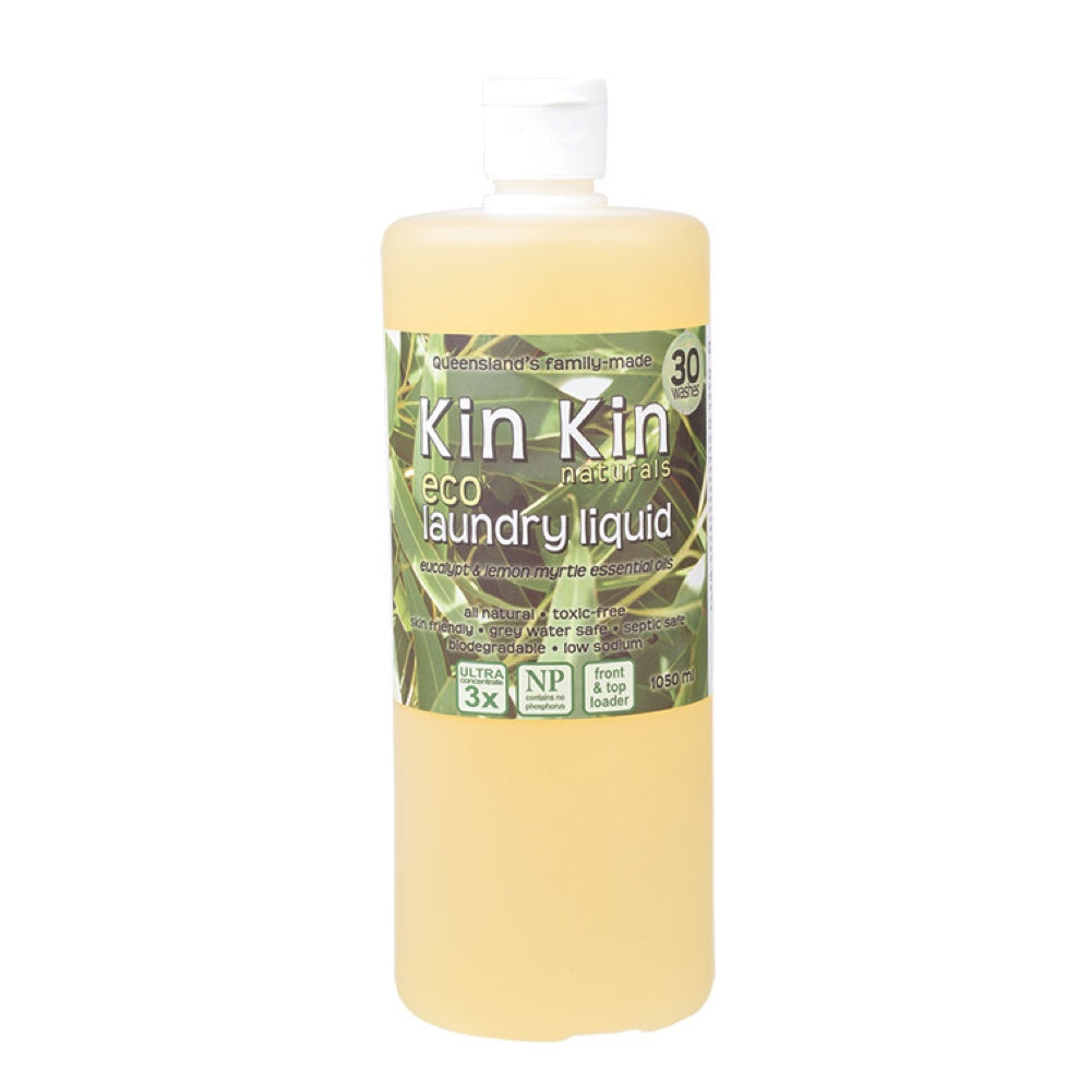 KIN KIN NATURALS Organic Laundry Liquid Eucalypt & Lemon Myrtle Ultra Conc 1.05L - L'Organic