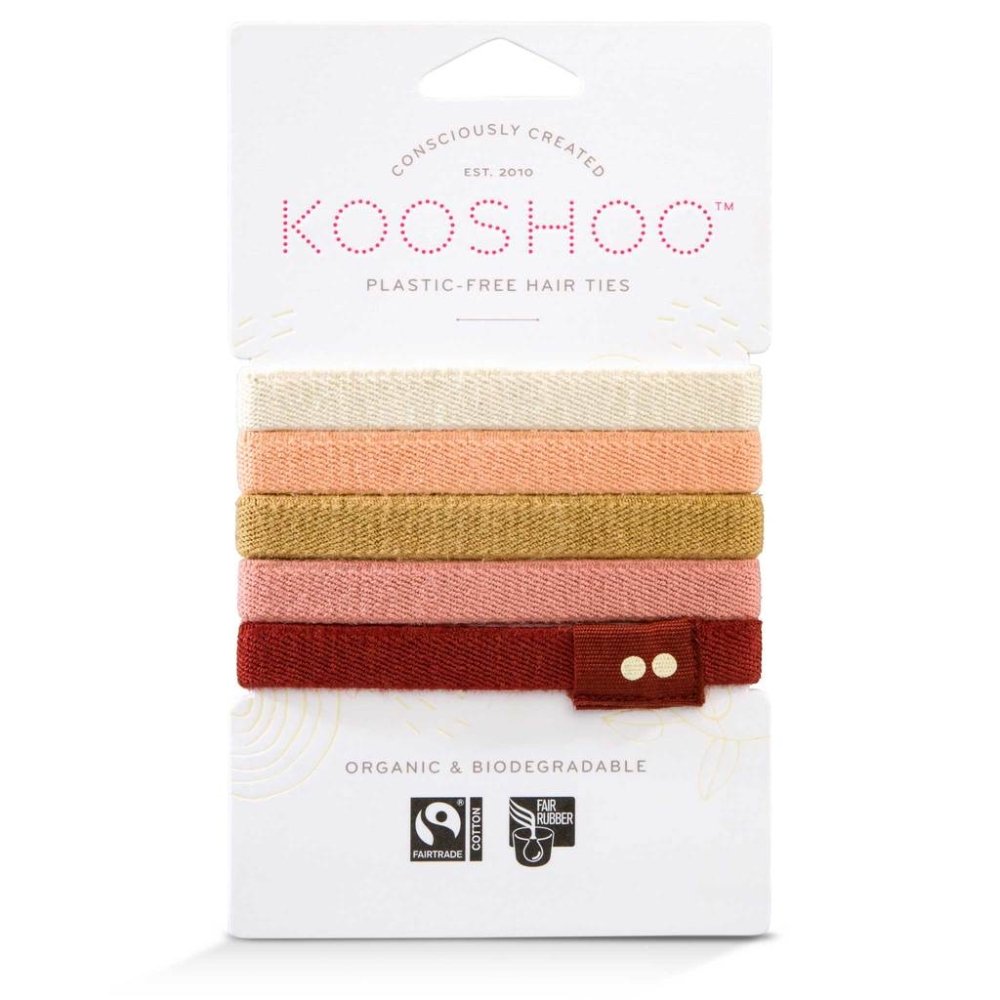 Kooshoo Certified Organic Hair Ties - Ginger - 5 Pack - L'Organic