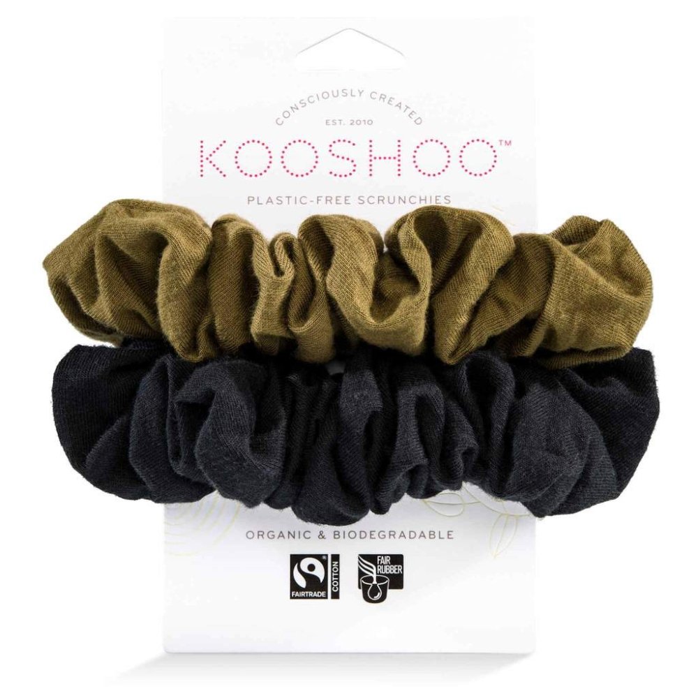 Kooshoo Organic Scrunchies - Black Olive - 2 Pack - L'Organic