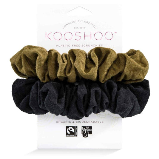 Kooshoo Organic Scrunchies - Black Olive - 2 Pack - L'Organic