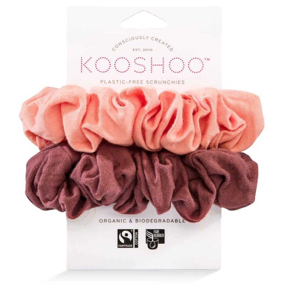 Kooshoo Organic Scrunchies - Coral Rose - 2 Pack - L'Organic