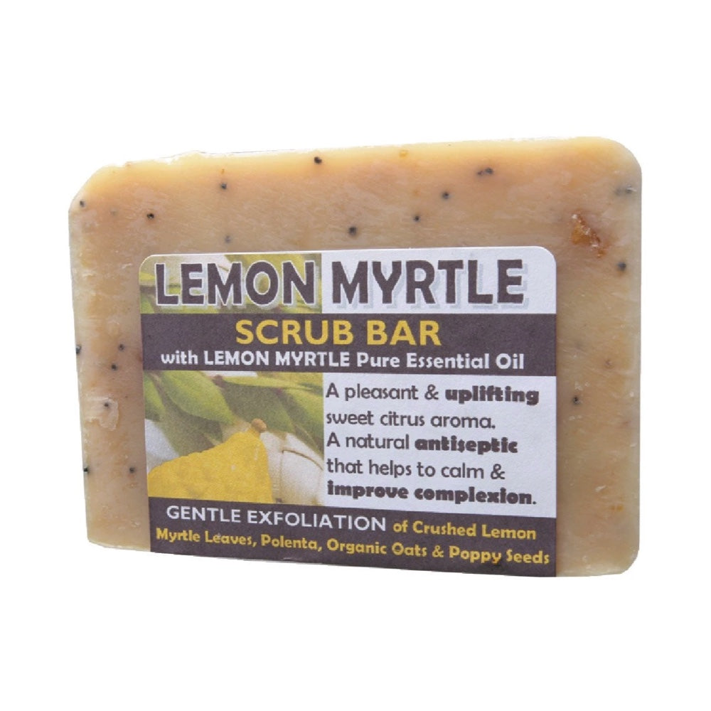 HARMONY SOAPWORKS Organic Lemon Myrtle Scrub Bar Soap - 140g
