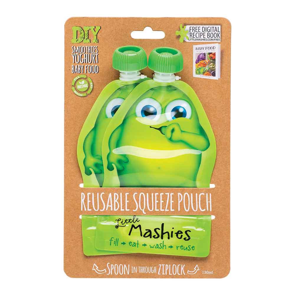 Little Mashies Reusable Baby Food Pouch 2 pack - Green - L'Organic