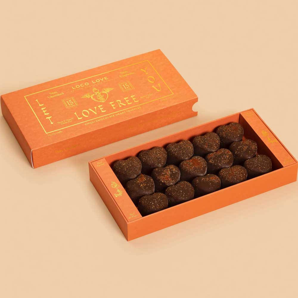 Loco Love Chilli Chocolate Hearts Gift Box - 330g - L'Organic