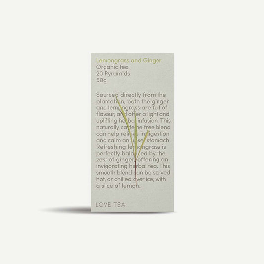 Love Tea Organic Lemongrass & Ginger Tea - 20 Pyramids - L'Organic