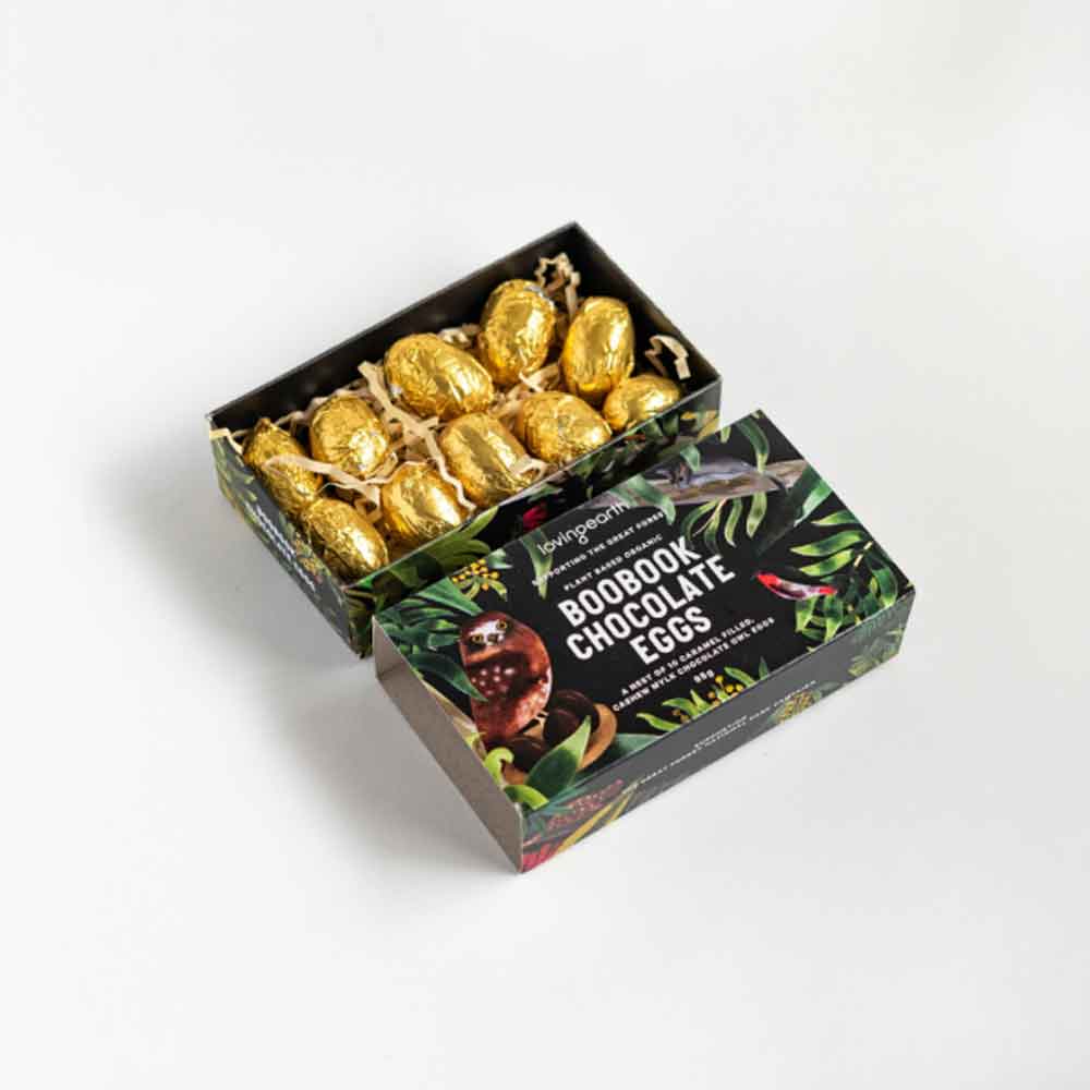 Loving Earth Boobook Vegan Chocolate Caramel Eggs - 95g - L'Organic