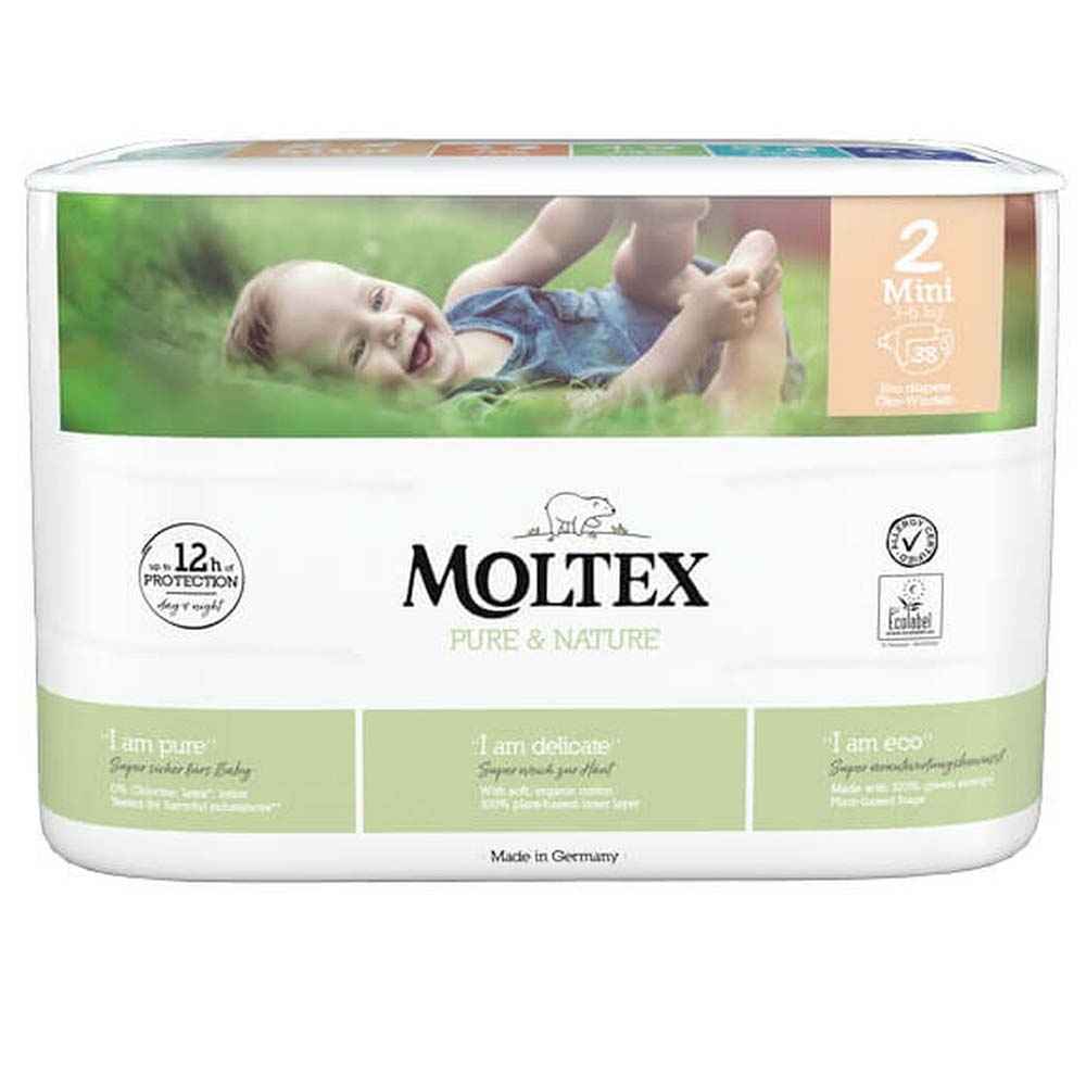 Moltex Eco Nappies Size 2 Mini 3-6kg - 38 Pack - L'Organic