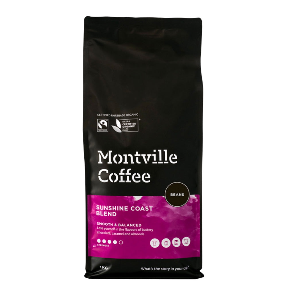 Montville Coffee Sunshine Coast Blend package on a white background