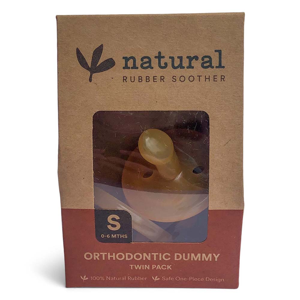 Natural Rubber Soother Ortho (0-6 Months) - Twin With Eco Packaging - L'Organic