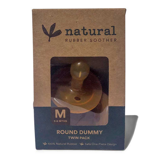 Natural Rubber Soother Round Medium (3-6 Months) - Twin With Eco Packaging - L'Organic