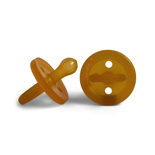 Natural Rubber Soother Round Small (0-3 Months) - Twin With Eco Packaging - L'Organic